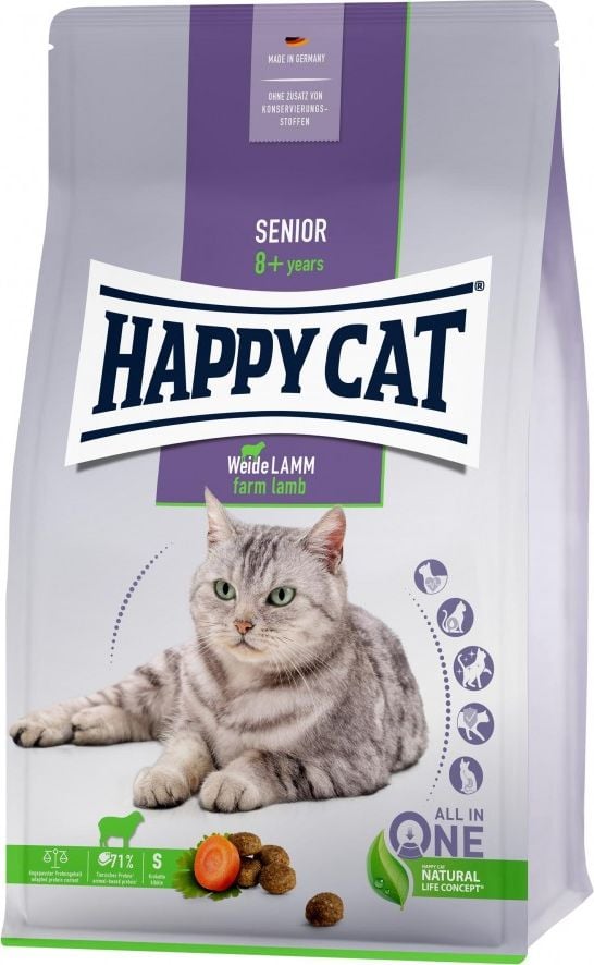Hrana uscata pentru pisici senior, HAPPY CAT Senior, cu miel 4 kg