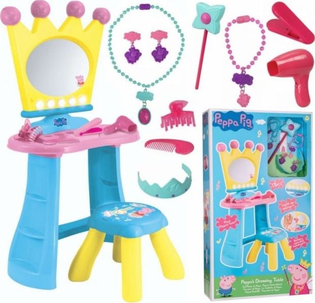 Masa de toaleta HTI Peppa Pig cu set mare usor 69117