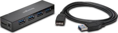 HUB extern KENSINGTON K39122EU, porturi USB: USB 3.0 x 4, conectare prin USB 3.0, alimentare retea 220 V, cablu 0.3 m, negru