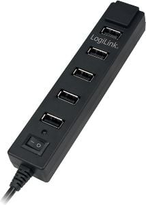 Hub Logilink UA0124, 7 porturi,USB 2.0, include alimentarea, Black