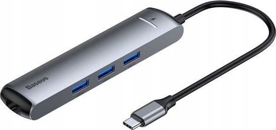Hub-uri - HUB multifunctional Baseus, 6 in 1, USB-C, 100W, HDMI 4K, Albastru