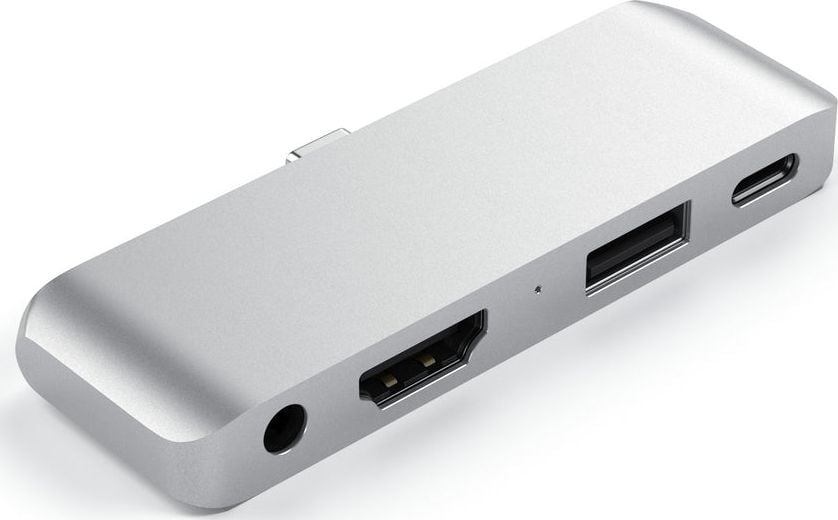 Hub tableta Satechi Aluminium Type-C Mobile Pro Hub, HDMI/Jack 3mm/USB-A/USB-C, Silver