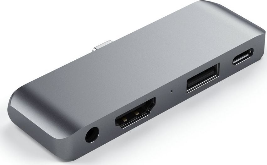 Hub tableta Satechi Aluminium Type-C Mobile Pro Hub, HDMI/Jack 3mm/USB-A/USB-C, Space Grey