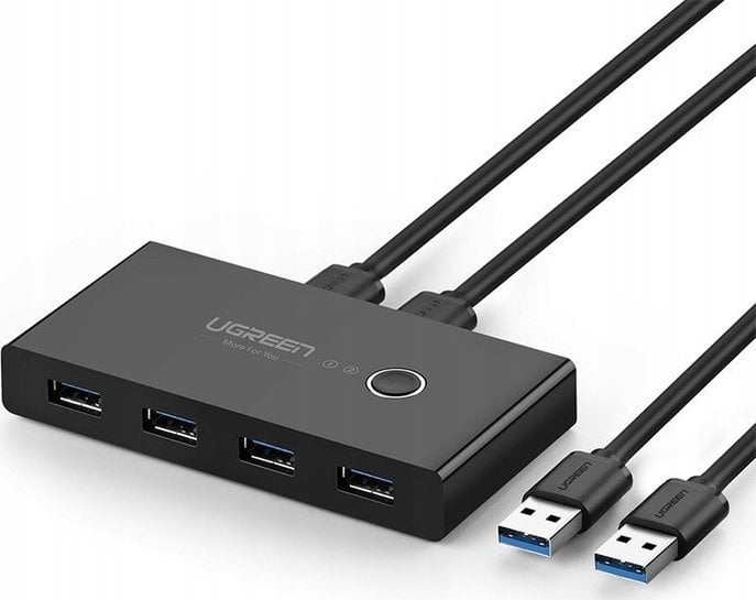 Switch-uri KVM - Hub UGREEN USB KVM 2x4, USB 3.0