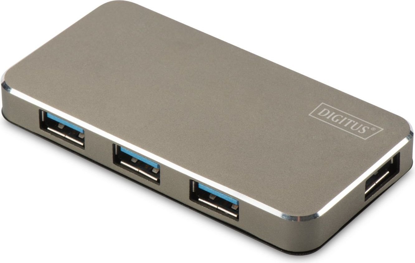 HUB USB 3.0, 4 porturi, cu alimentare, carcasa aluminiu, Digitus