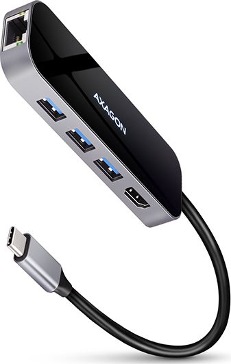 Hub USB AXAGON HMC-6GL Combo 6in1, Cablu USB-C