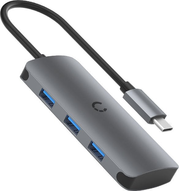 HUB USB Cygnett Hub 6 în 1 USB-C la 3x USB, USB-C, card SD, card Micro SD Cygnett SlimMate 100 W (gri)