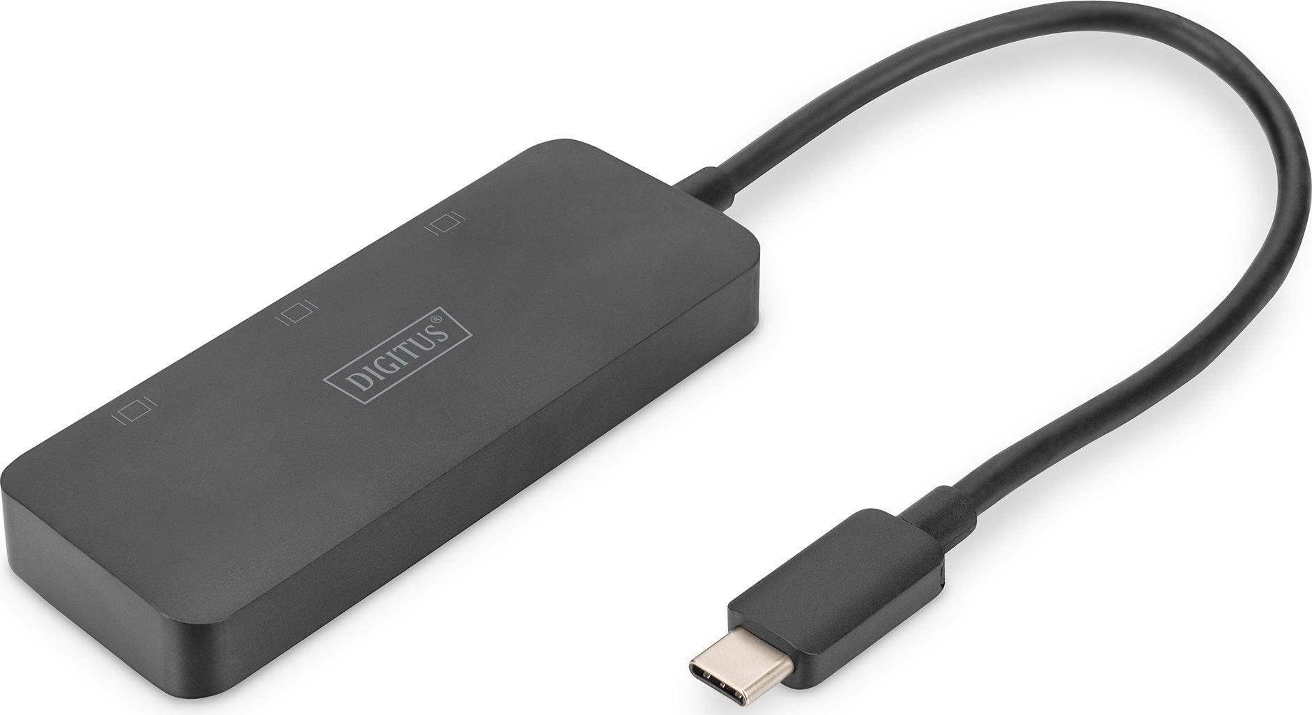 HUB USB Digitus DIGITUS USB-Hub 3 porturi C ->3xDP m. Cablu negru