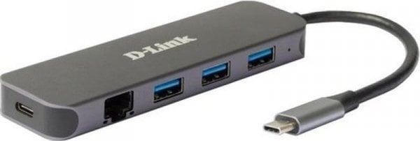 HUB USB D-Link D-Link DUB-2334 Adaptor USB-C la 1000 MBit cu USB-Hub retail