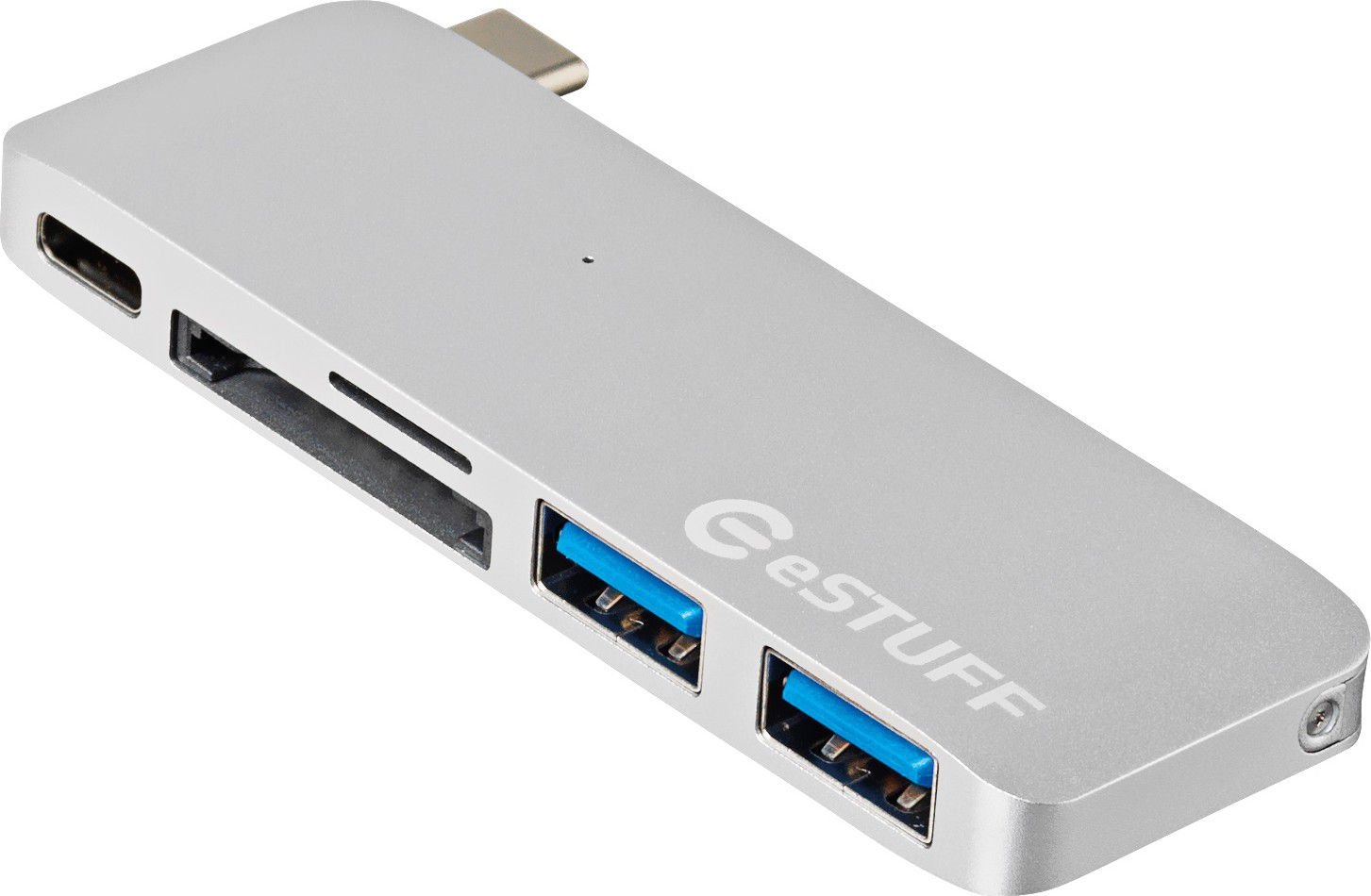 HUB USB eStuff 1x SD 1x microSD + 3x USB-A (ES84121-SILVER)