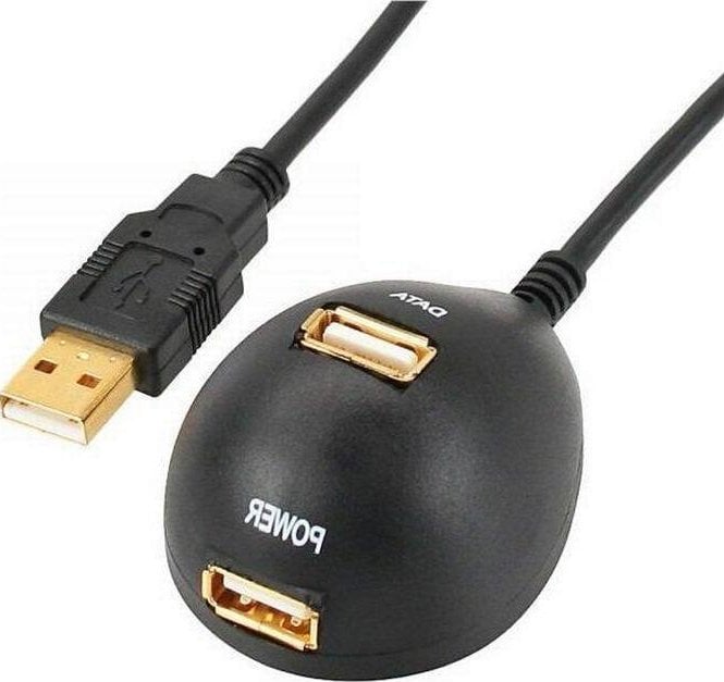 Hub-uri - Accesoriu pentru imprimanta inline USB A/2x USB A, 2m, negru (34652)