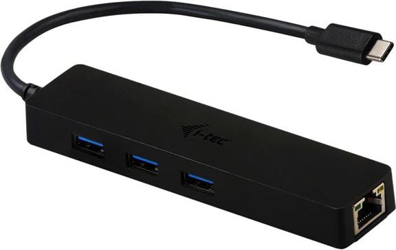 I-tec USB C Slim 3-porturi HUB Gigabit Ethernet USB 3.0 to RJ-45 3x USB 3.0