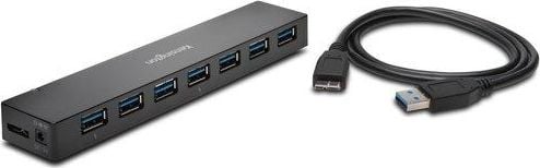 Hub-uri - HUB extern KENSINGTON K39123EU, porturi USB: USB 3.0 x 7, conectare prin USB 3.0, alimentare retea 220 V, cablu 0.3 m, negru