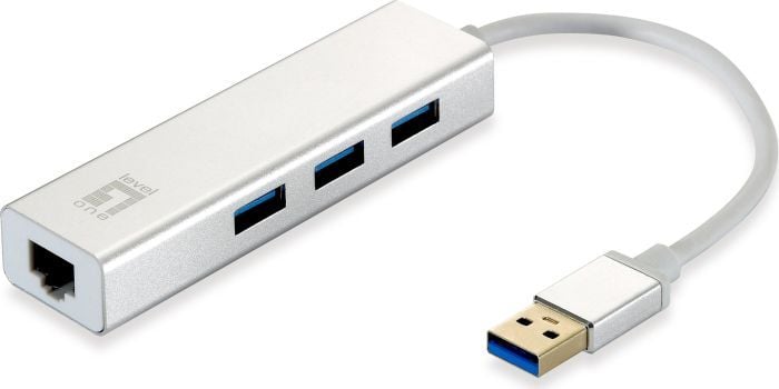 HUB USB LevelOne 1x RJ-45 + 3x USB-A 3.0 (USB-0503)