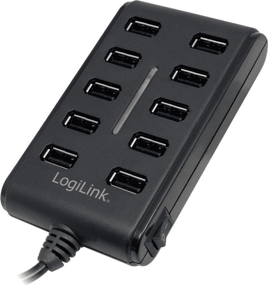 Hub LogiLink UA0125, 10 x USB 2.0, Negru