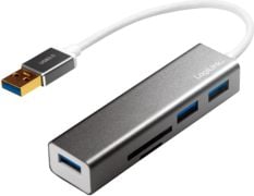 Hub-uri - Hub cu citior de carduri , LogiLink , USB 3.0 3 porturi , gri