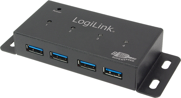 HUB 4 porturi USB3.0, carcasa metalica, alimentare 3.5A, Logilink UA0149