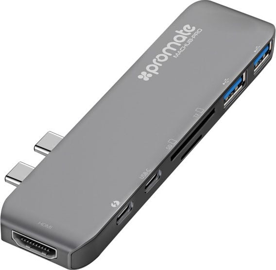 Rack Hard-disk - Hub USB pentru MacBook Pro PROMATE MacHub-Pro, argintiu