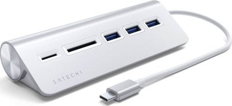 HUB USB Satechi Satechi Aluminium Hub Combo - aluminiowy Hub USB-C (3x USB-A, czytnik kart micro/SD) (silver)