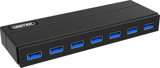 Hub USB Unitek Y-3184, activ, 7 x USB 3.0, Plug and play, Negru