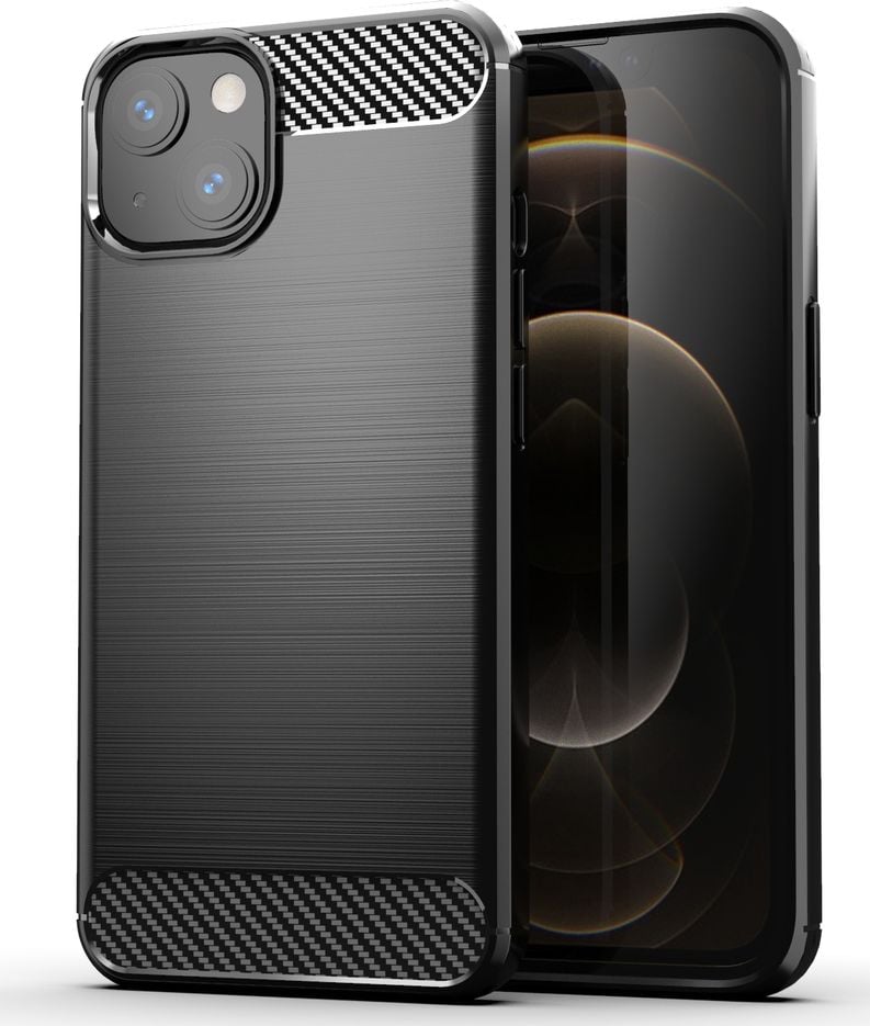 Hurtel Carbon Case elastyczne etui pokrowiec iPhone 13 mini czarny