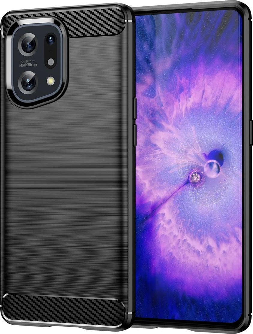 Hurtel CARBON CASE ELASTYCZNE ETUI POKROWIEC OPPO FIND X5 CZARNY