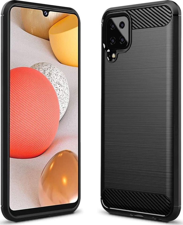 Hurtel Carbon Case elastyczne etui pokrowiec Samsung Galaxy A12 / Galaxy M12 czarny