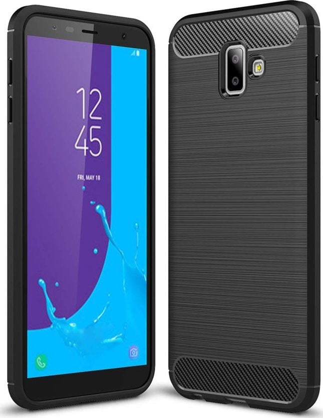 Huse telefoane - Husa TPU Carbon pentru Samsung J6 Plus (2018) J610, Negru