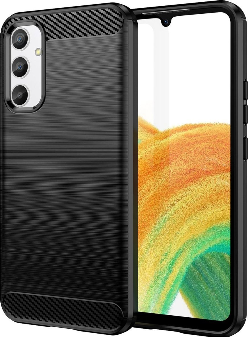 Hurtel Carbon Case etui do Samsung Galaxy A04e elastyczny silikonowy karbonowy pokrowiec czarne