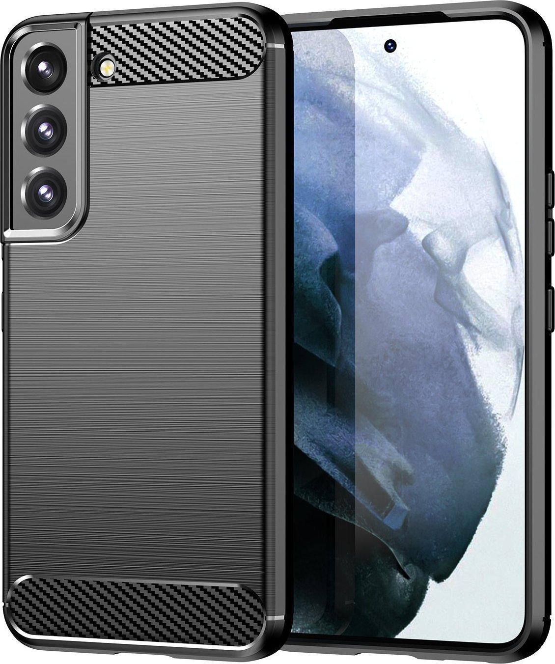 Hurtel Carbon Case etui Samsung Galaxy S23+ elastyczny silikonowy karbonowy pokrowiec czarne
