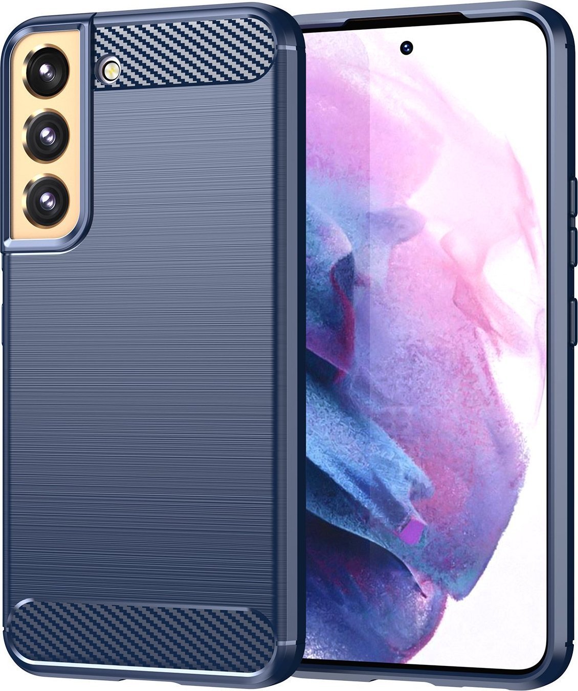 Hurtel Carbon Case etui Samsung Galaxy S23+ elastyczny silikonowy karbonowy pokrowiec niebieskie