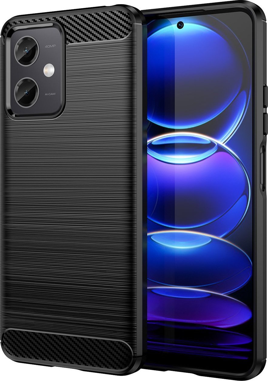 Hurtel Carbon Case etui Xiaomi Poco X5 5G / Redmi Note 12 5G elastyczny silikonowy karbonowy pokrowiec czarne