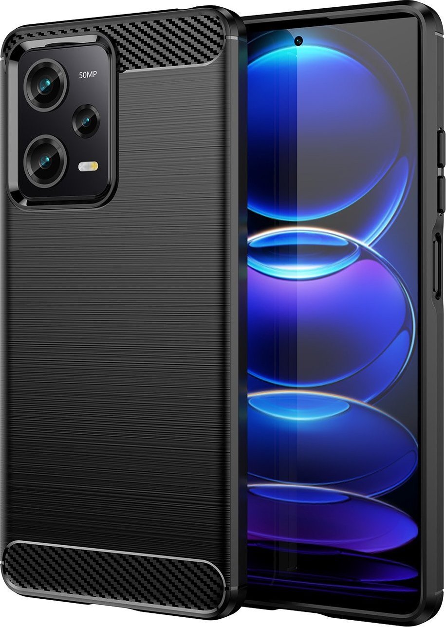 Hurtel Carbon Case etui Xiaomi Poco X5 Pro 5G / Redmi Note 12 Pro elastyczny silikonowy karbonowy pokrowiec czarne