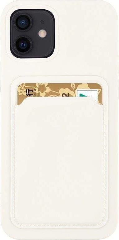 Hurtel Card Case silikonowe etui portfel z kieszonką na kartę dokumenty do Xiaomi Poco X3 NFC biały