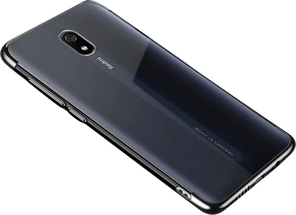 Hurtel Clear Color case żelowy pokrowiec etui z metaliczną ramką Xiaomi Redmi 8A czarny