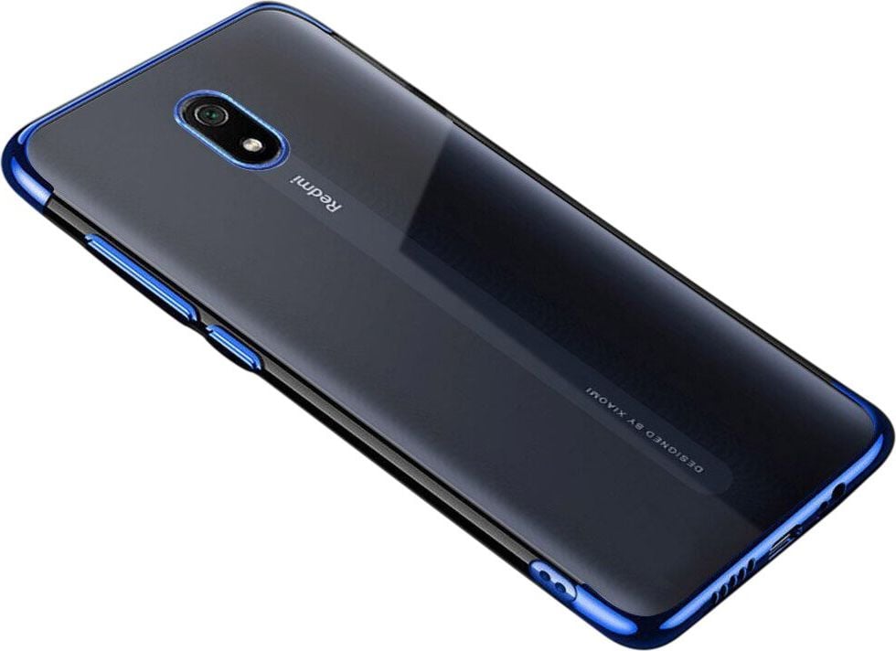 Hurtel Clear Color case żelowy pokrowiec etui z metaliczną ramką Xiaomi Redmi 8A niebieski