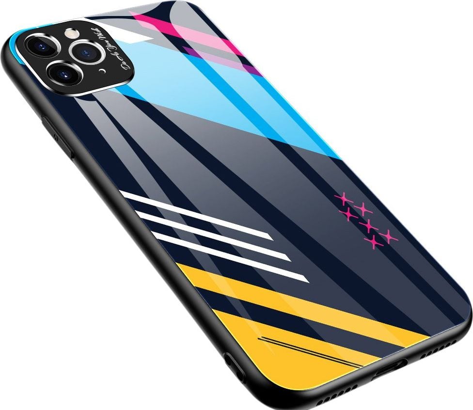 Hurtel Color Glass Case etui pokrowiec nakładka ze szkła hartowanego z osłoną na aparat iPhone 11 Pro Max pattern 2 uniwersalny