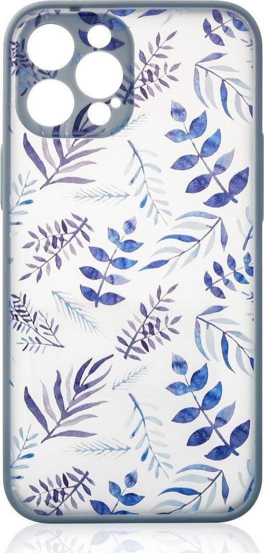 Hurtel Design Case etui do iPhone 12 Pro Max pokrowiec w kwiaty ciemnoniebieski