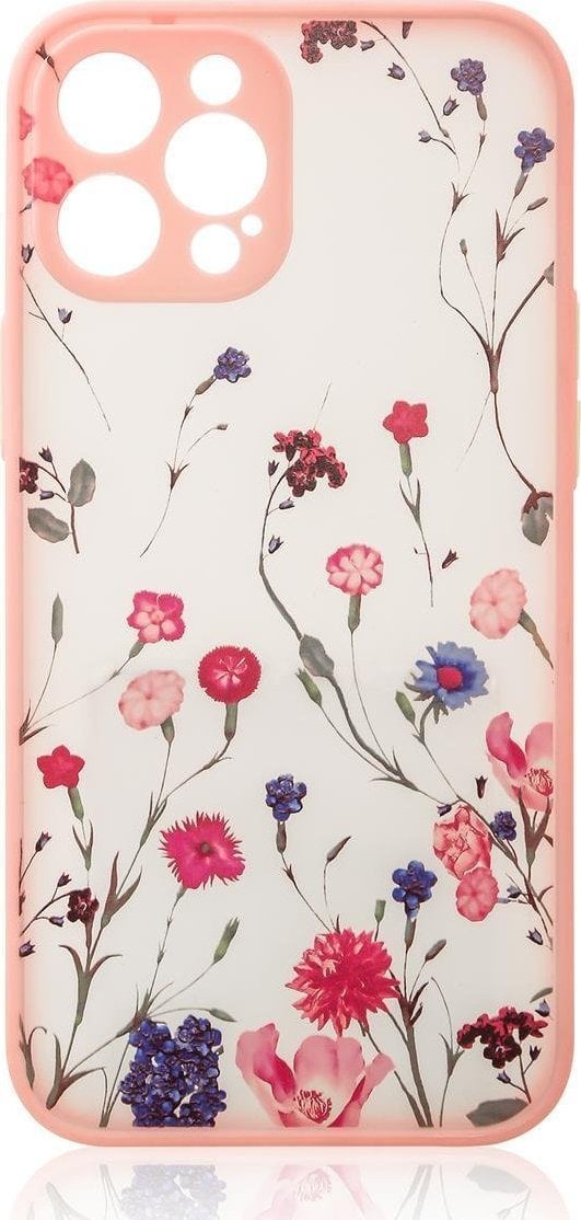 Hurtel Design Case etui do iPhone 12 Pro Max pokrowiec w kwiaty różowy