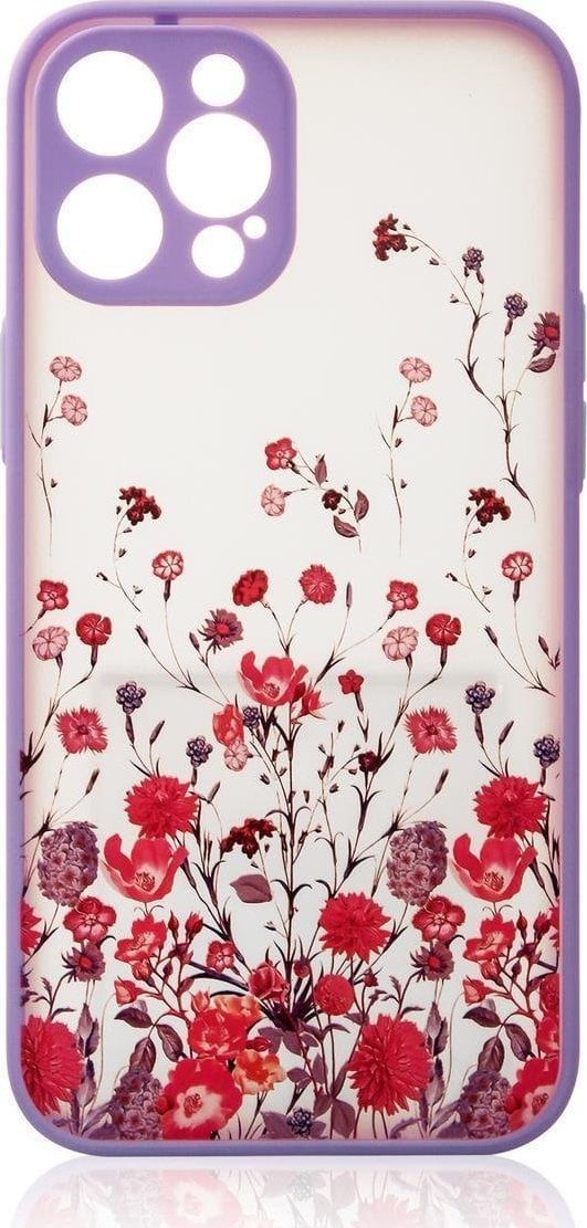 Hurtel Design Case etui do Samsung Galaxy A12 5G pokrowiec w kwiaty fioletowy