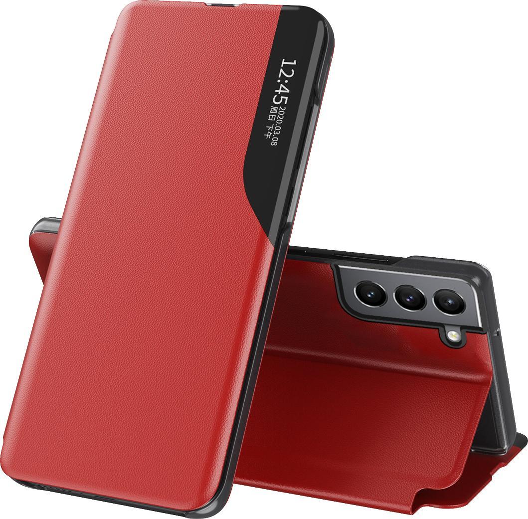 Hurtel Eco Leather View Case elegancki futerał etui z klapką i funkcją podstawki Samsung Galaxy S22+ (S22 Plus) czerwony
