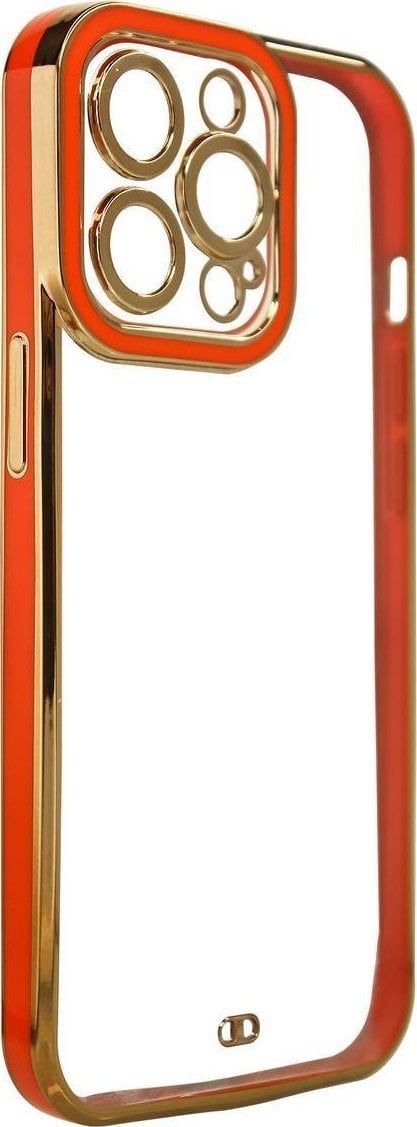 Hurtel Fashion Case etui do iPhone 12 żelowy pokrowiec ze złotą ramką czerwony