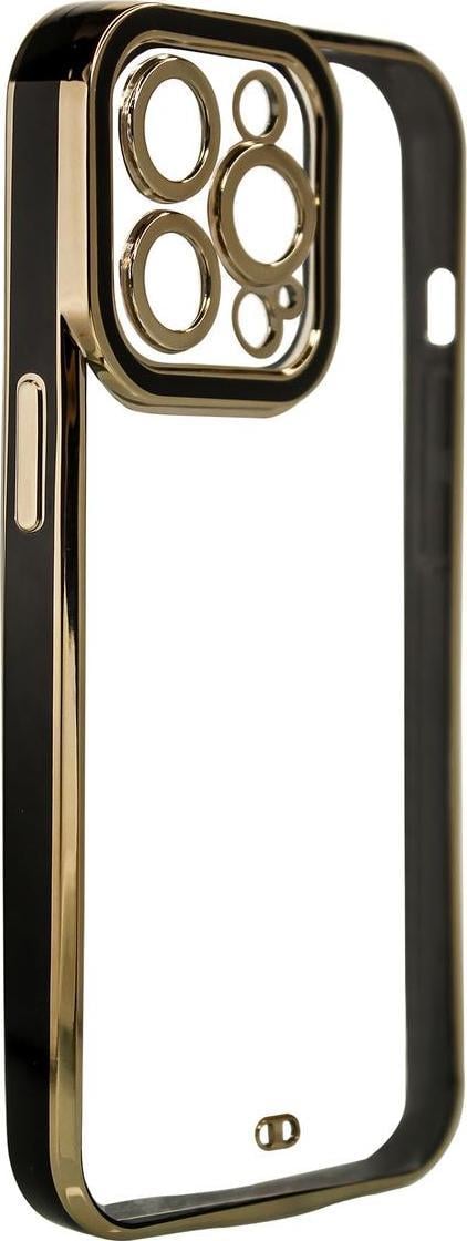 Hurtel Fashion Case etui do iPhone 13 żelowy pokrowiec ze złotą ramką czarny