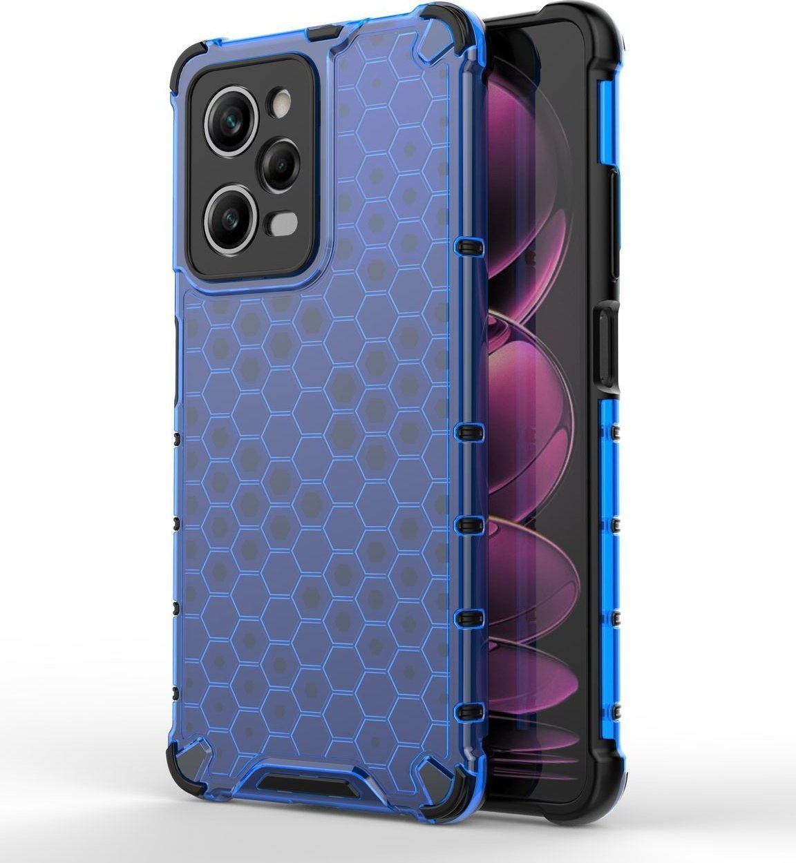 Hurtel Honeycomb etui do Xiaomi Redmi Note 12 Pro / Poco X5 Pro 5G pancerny hybrydowy pokrowiec niebieskie