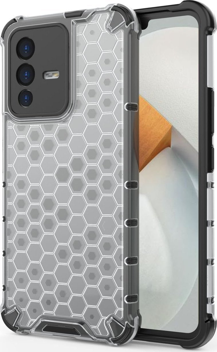 Hurtel Honeycomb etui pancerny pokrowiec z żelową ramką Vivo V23 5G przezroczysty