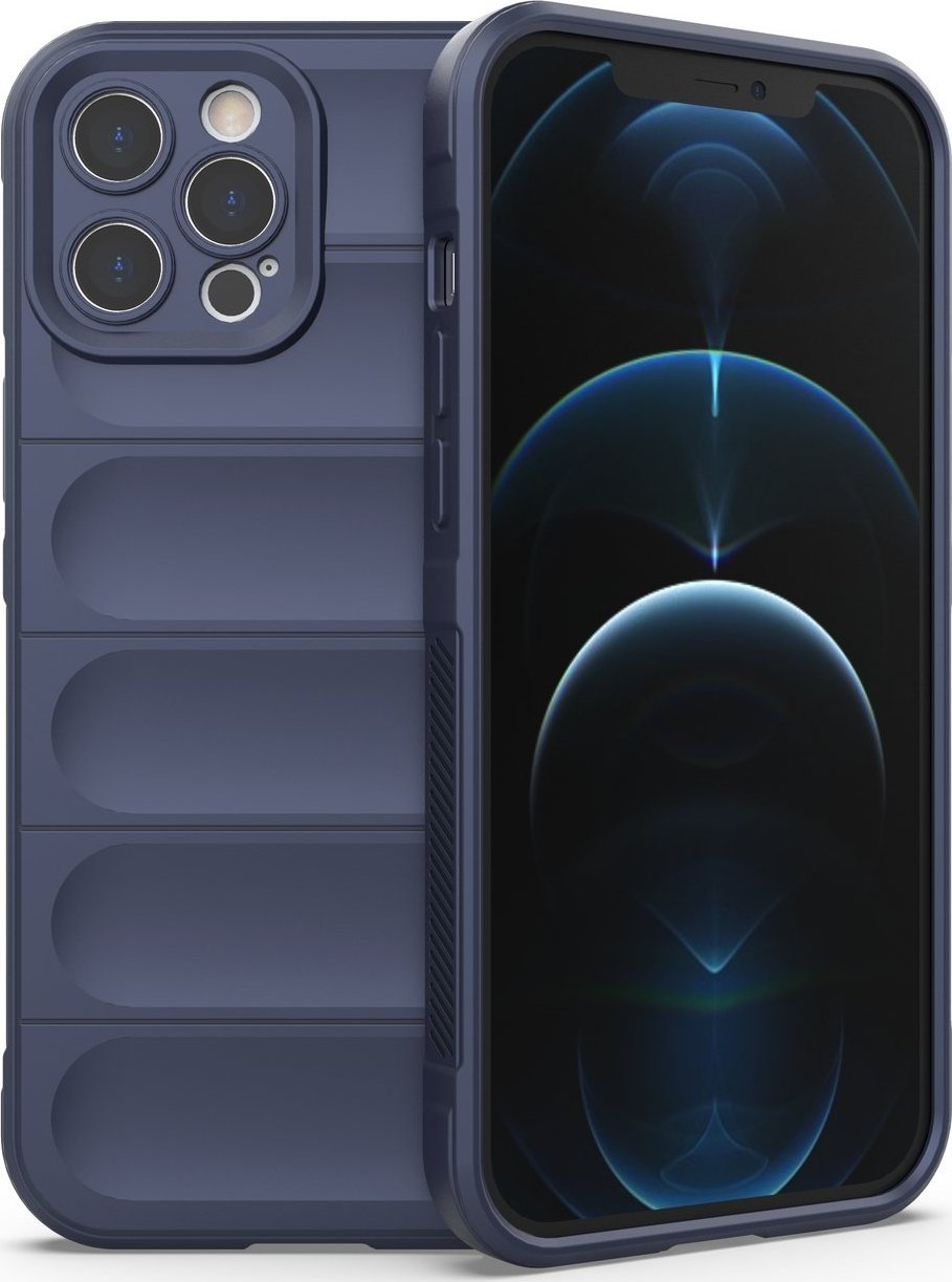 Hurtel Magic Shield Case etui do iPhone 12 Pro Max elastyczny pancerny pokrowiec ciemnoniebieski