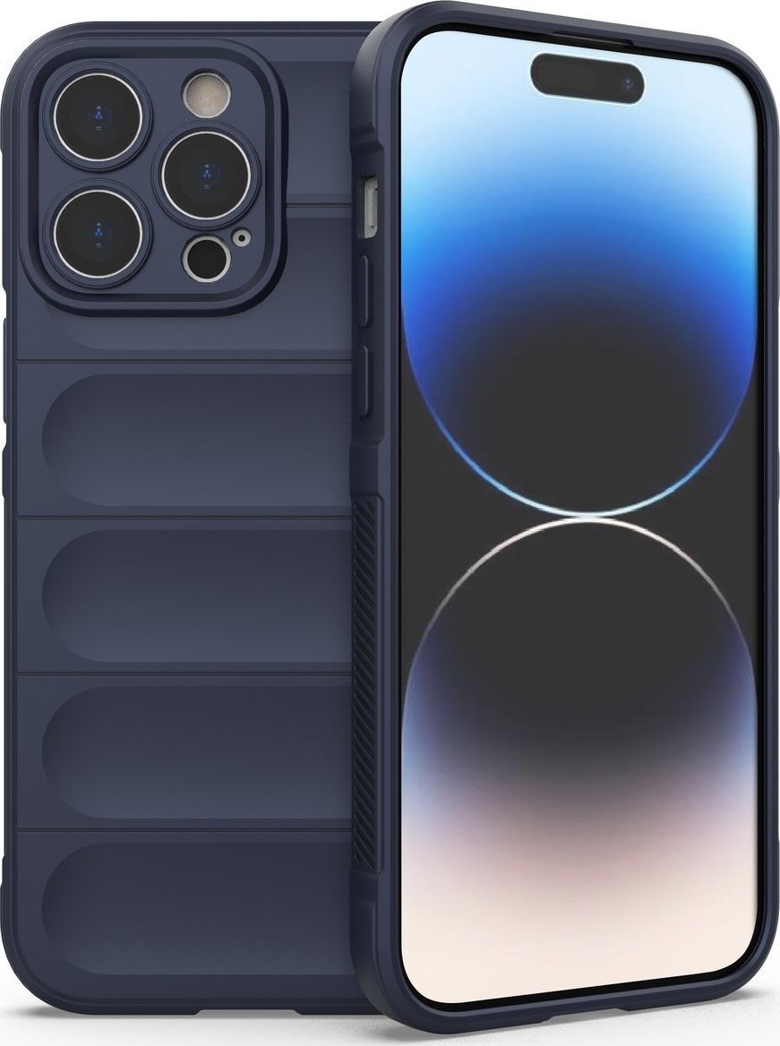 Hurtel Magic Shield Case etui do iPhone 14 Pro Max elastyczny pancerny pokrowiec ciemnoniebieski