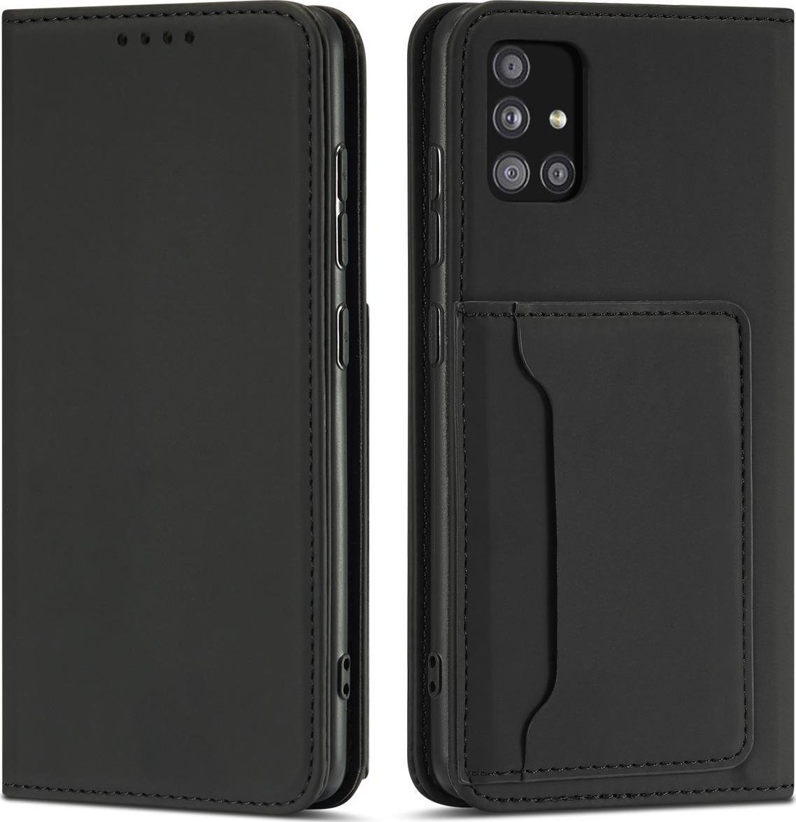 Hurtel Magnet Card Case etui do Xiaomi Redmi Note 11 Pro pokrowiec portfel na karty kartę podstawka czarny