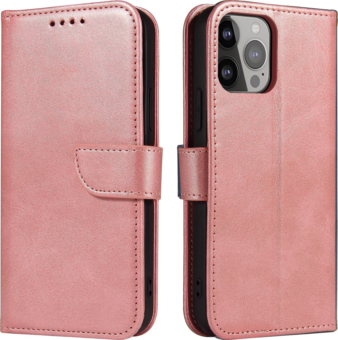 Hurtel Magnet Case elegancki futerał etui pokrowiec z klapką i funkcją podstawki iPhone 13 mini różowy