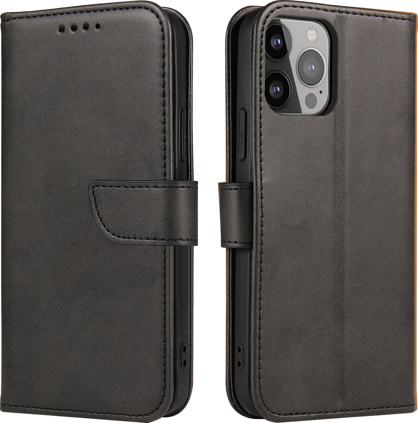 Hurtel Magnet Case elegancki futerał etui pokrowiec z klapką i funkcją podstawki iPhone 13 Pro czarny